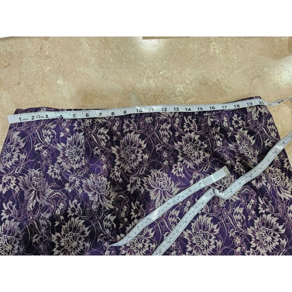 MILANO, PARIS, NY, MILANO Skirt and Jacket Suit Embellished Lace Purple Size 18W - Picture 9 of 15